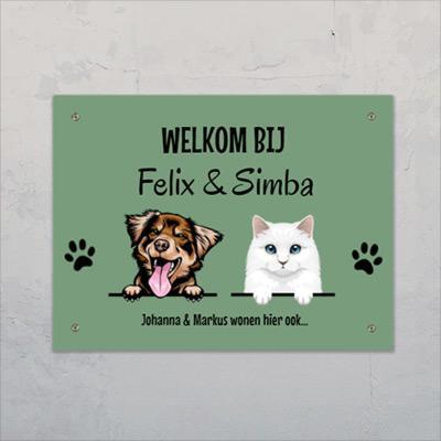 Spionerende huisdieren- Gepersonaliseerde deurbord
