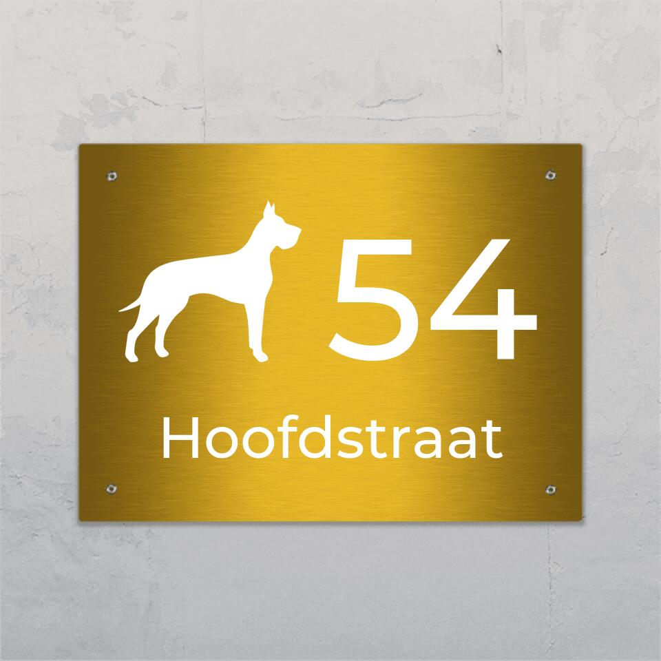 Honden en huisnummer - Gepersonaliseerde deurbord