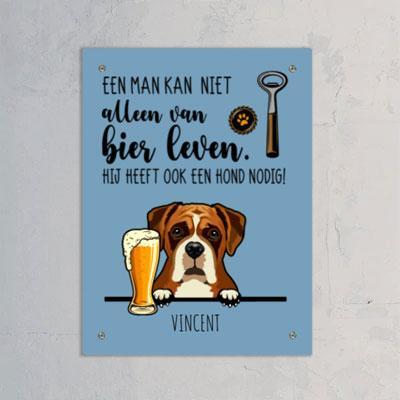 Bier & Woef - Gepersonaliseerd bordje