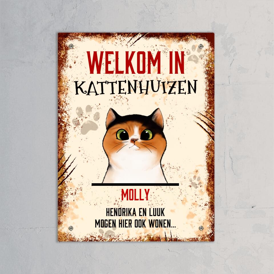 Kattenhuizen - Gepersonaliseerde deurbord