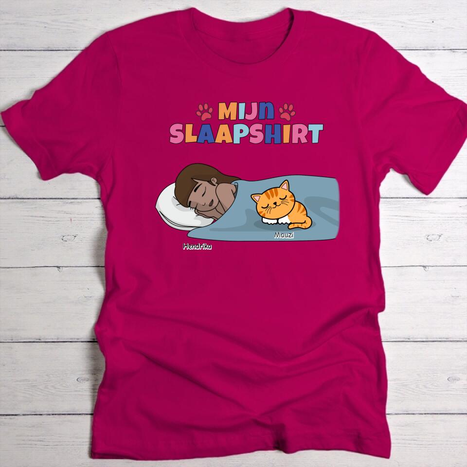 Mijn slaapshirt kattenmama - Gepersonaliseerde T-Shirt