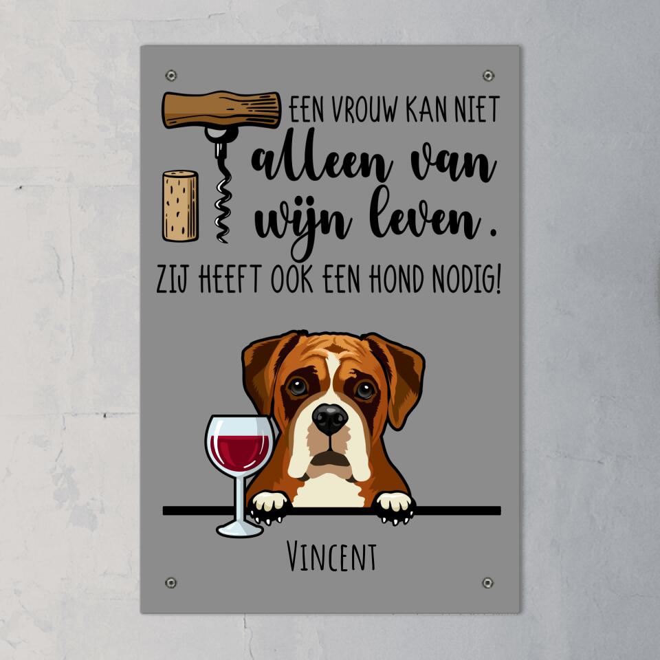 Wijn & Woef - Gepersonaliseerde bordje