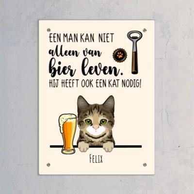 Bier & Miau - Gepersonaliseerde bordje
