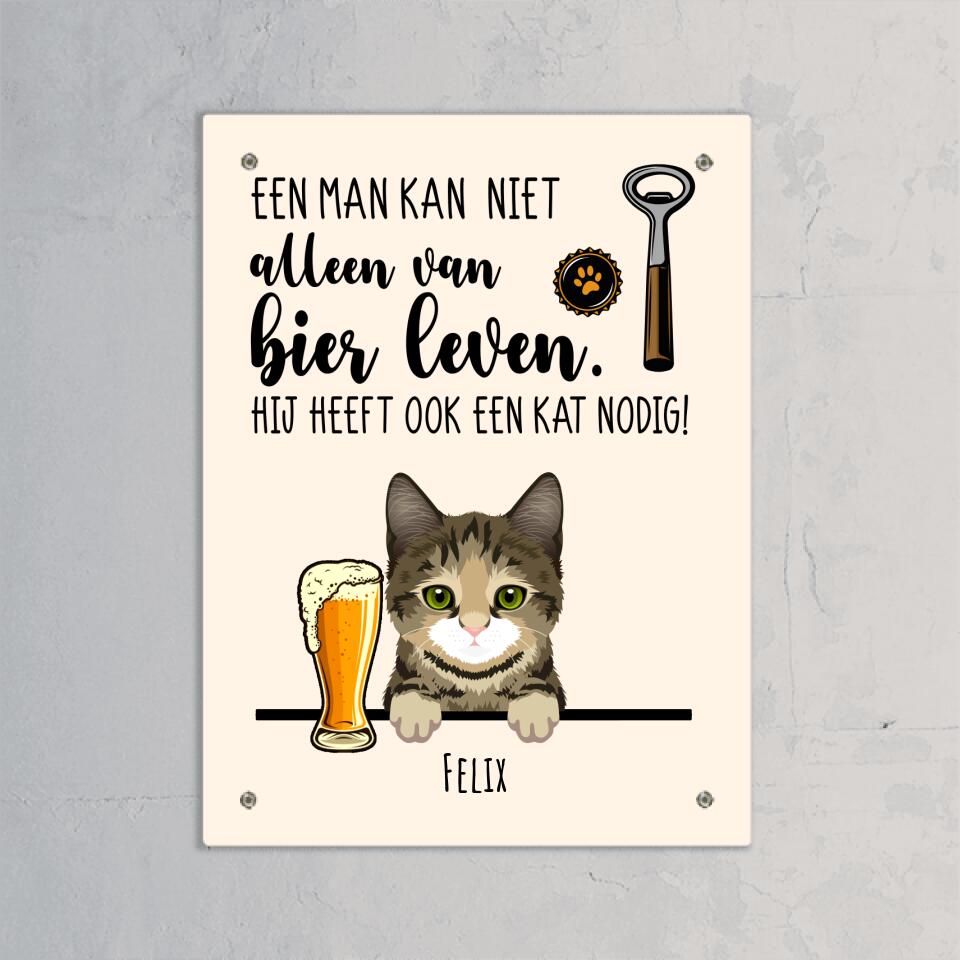 Bier & Miau - Gepersonaliseerde bordje