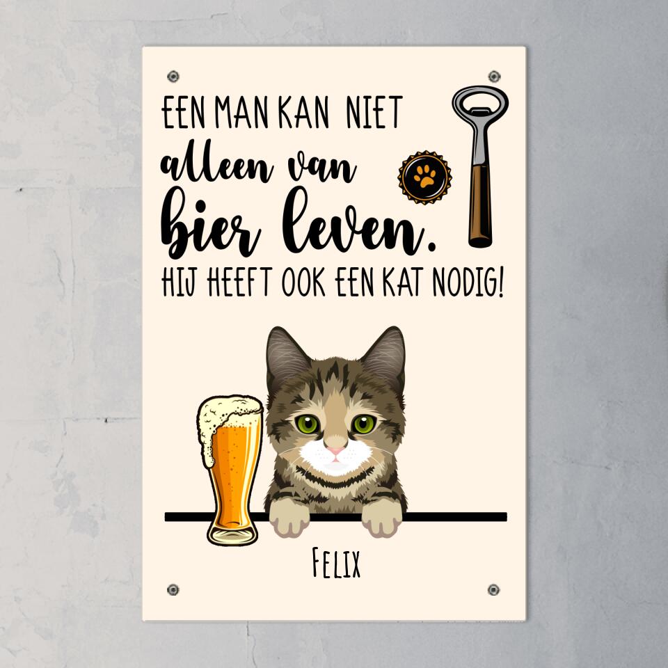 Bier & Miau - Gepersonaliseerde bordje