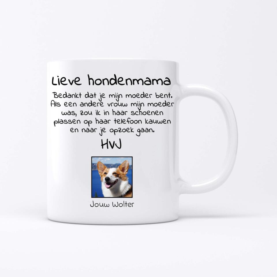 Lieve honden mama met foto - Gepersonaliseerde mok