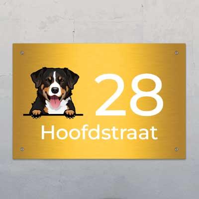 Spionerende honden en huisnummer - Gepersonaliseerd deurbord
