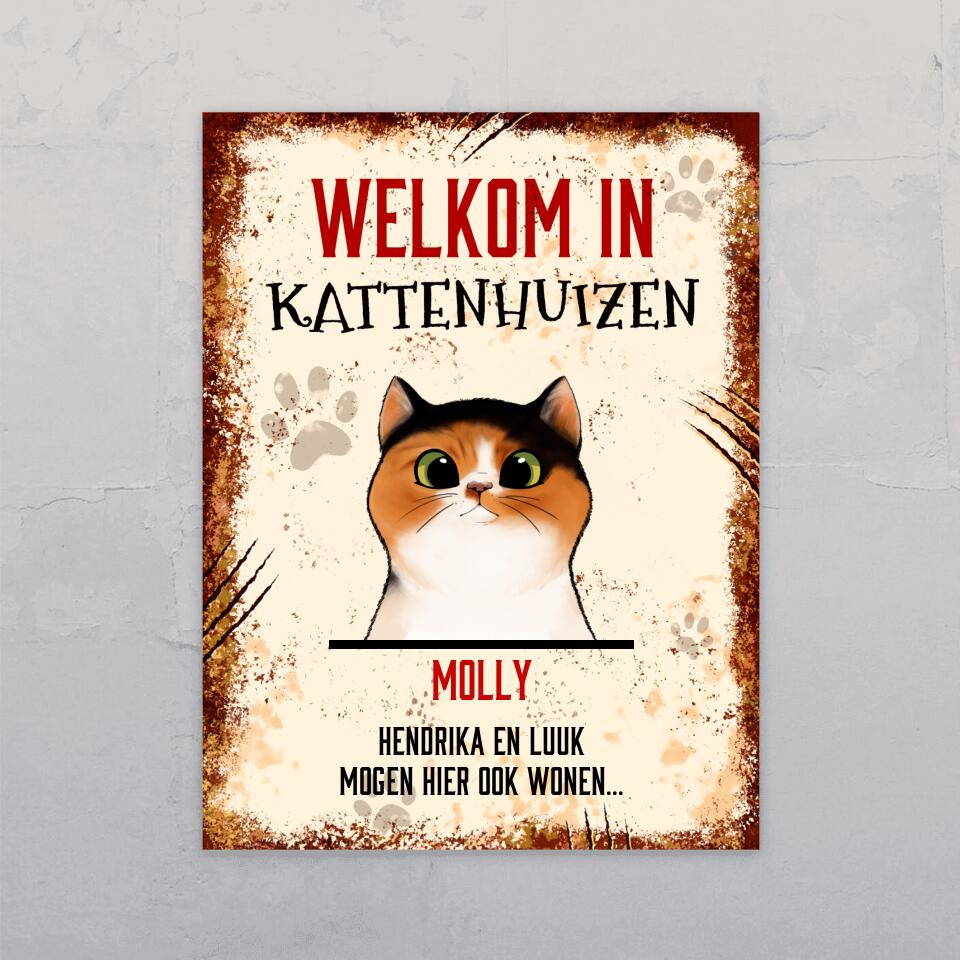 Kattenhuizen - Gepersonaliseerde deurbord