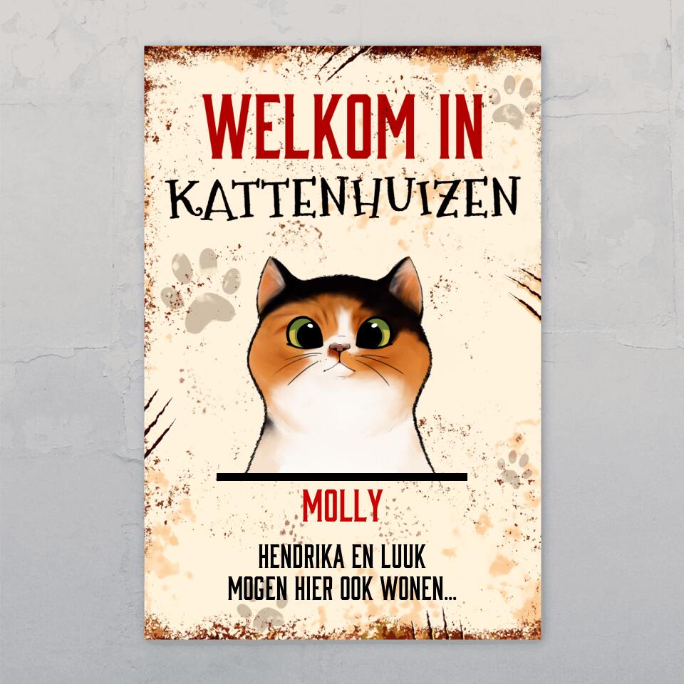 Kattenhuizen - Gepersonaliseerde deurbord