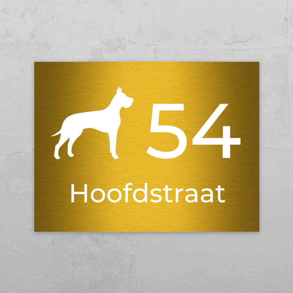 Honden en huisnummer - Gepersonaliseerde deurbord