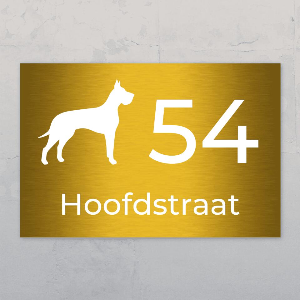 Honden en huisnummer - Gepersonaliseerde deurbord
