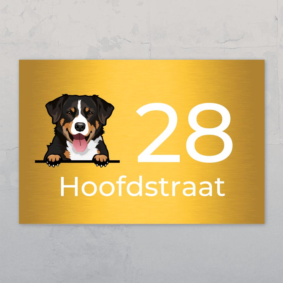 Spionerende honden en huisnummer - Gepersonaliseerd deurbord