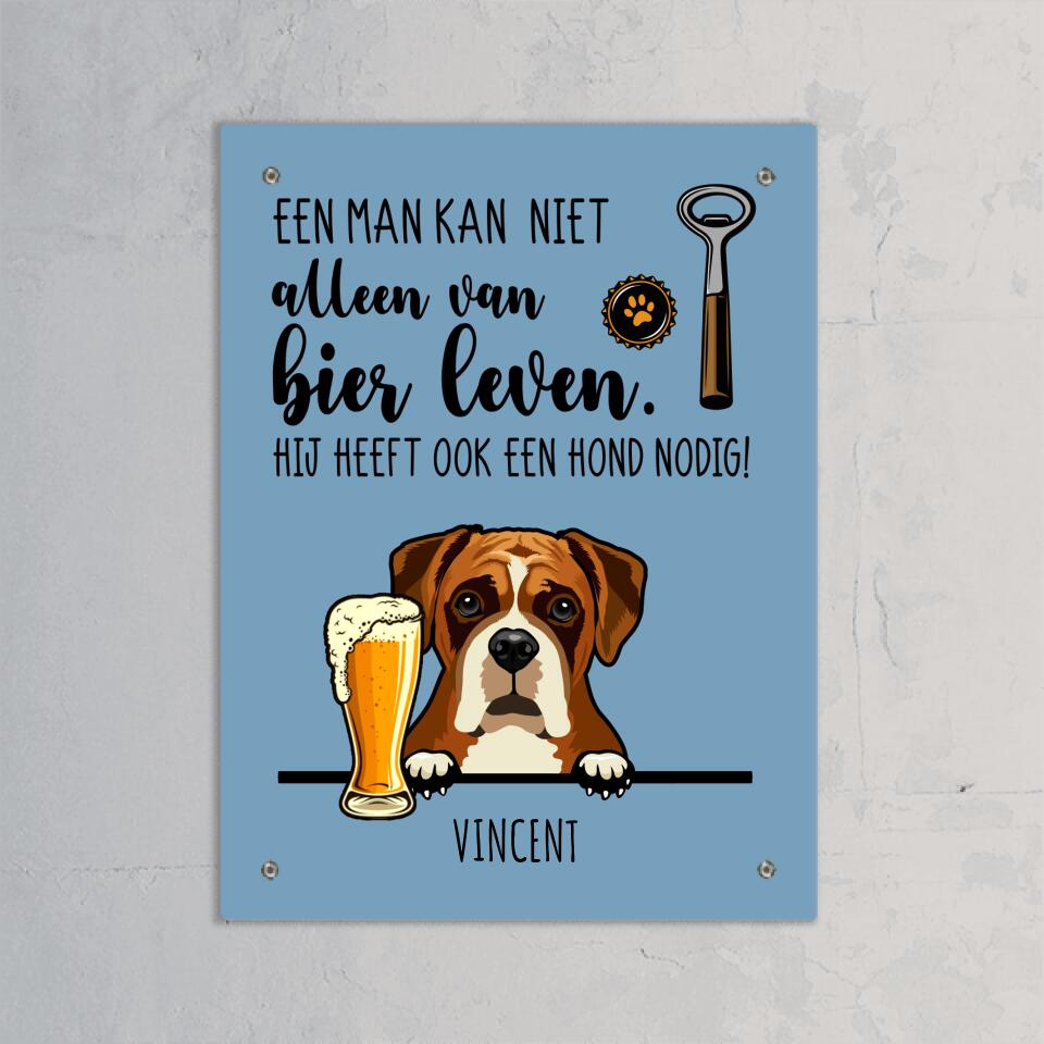 Bier & Woef - Gepersonaliseerd bordje