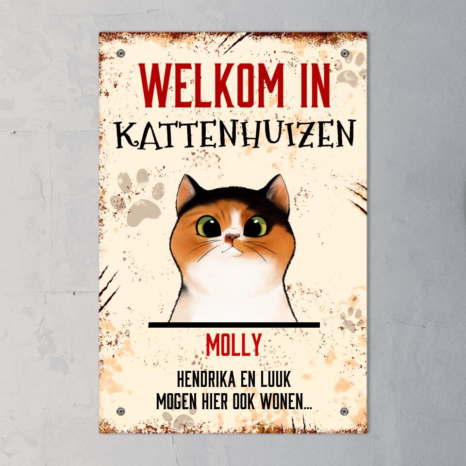 Kattenhuizen - Gepersonaliseerde deurbord