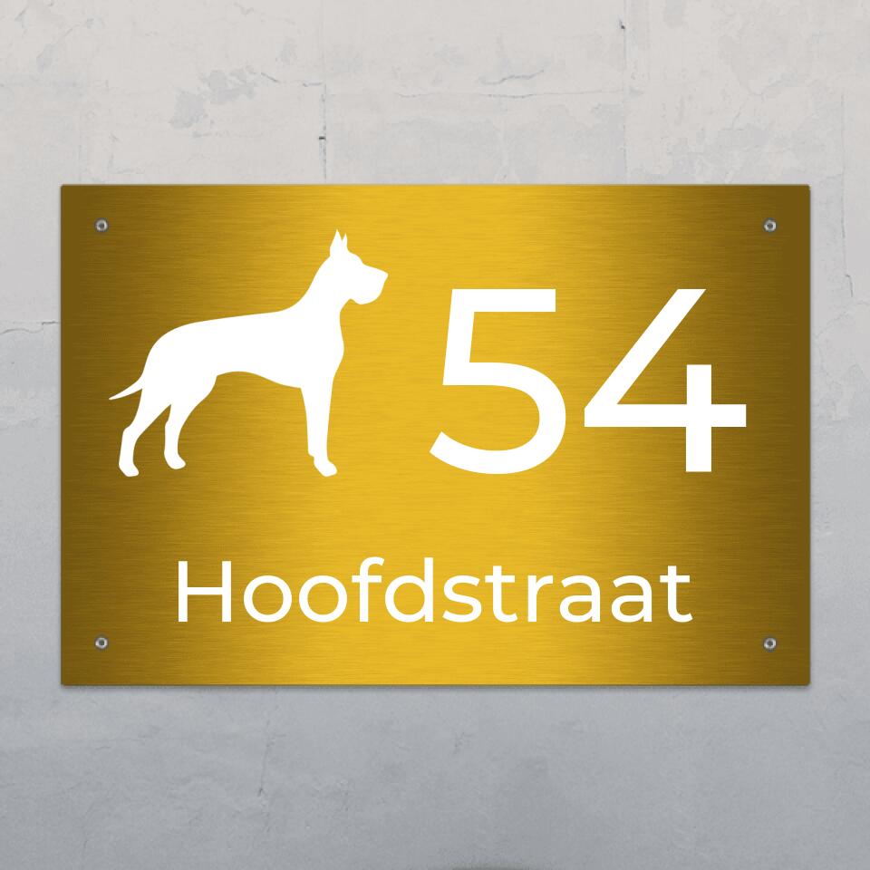 Honden en huisnummer - Gepersonaliseerde deurbord