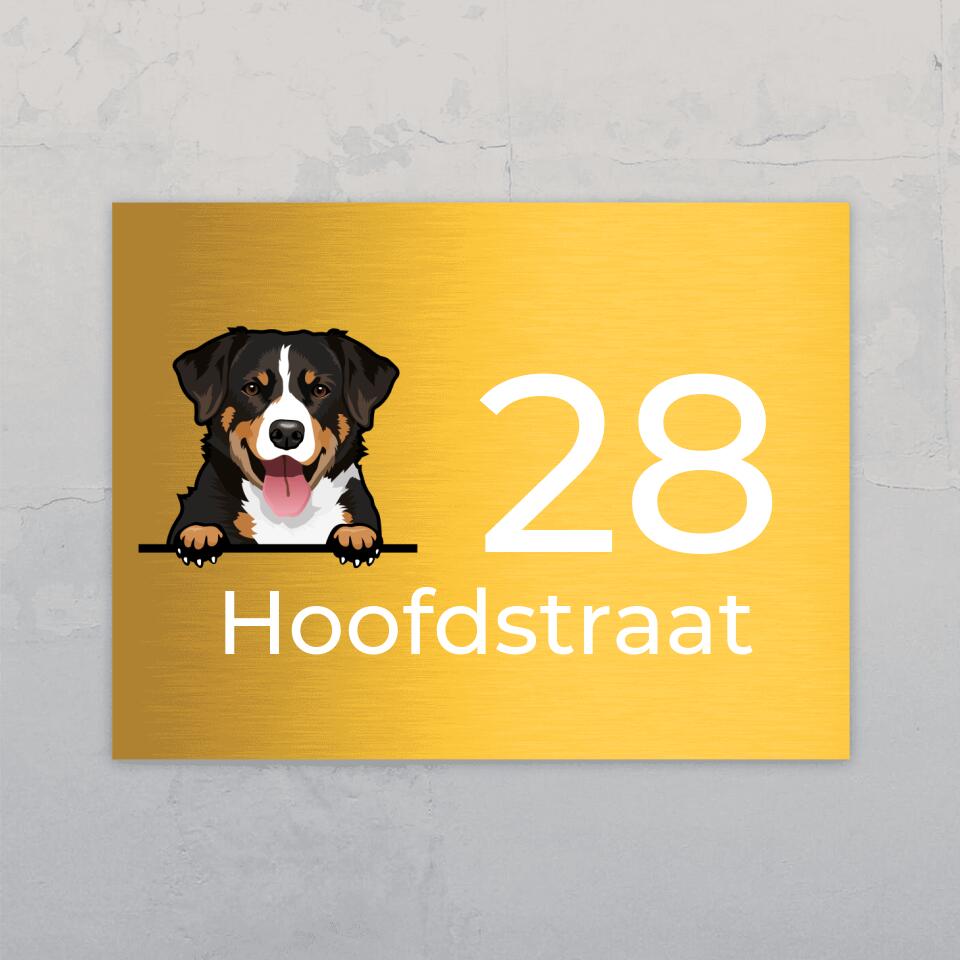 Spionerende honden en huisnummer - Gepersonaliseerd deurbord