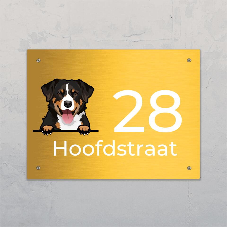Spionerende honden en huisnummer - Gepersonaliseerd deurbord