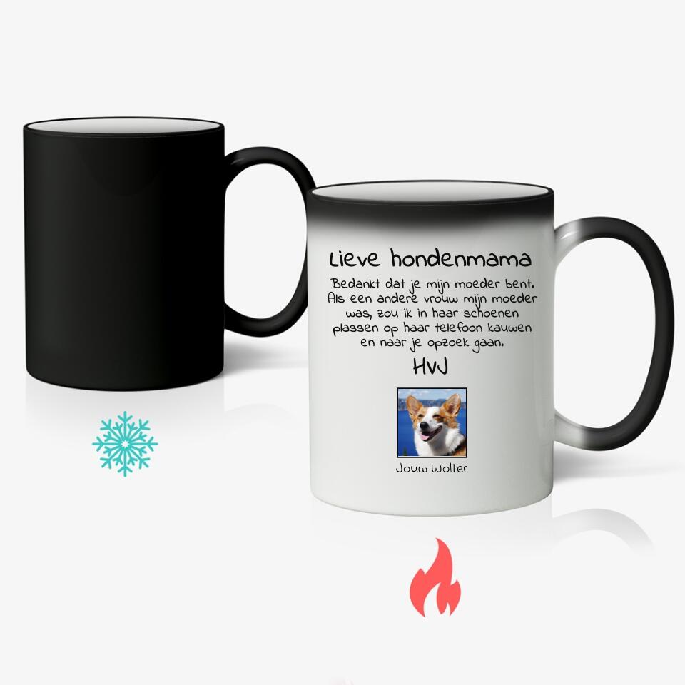 Lieve honden mama met foto - Gepersonaliseerde mok