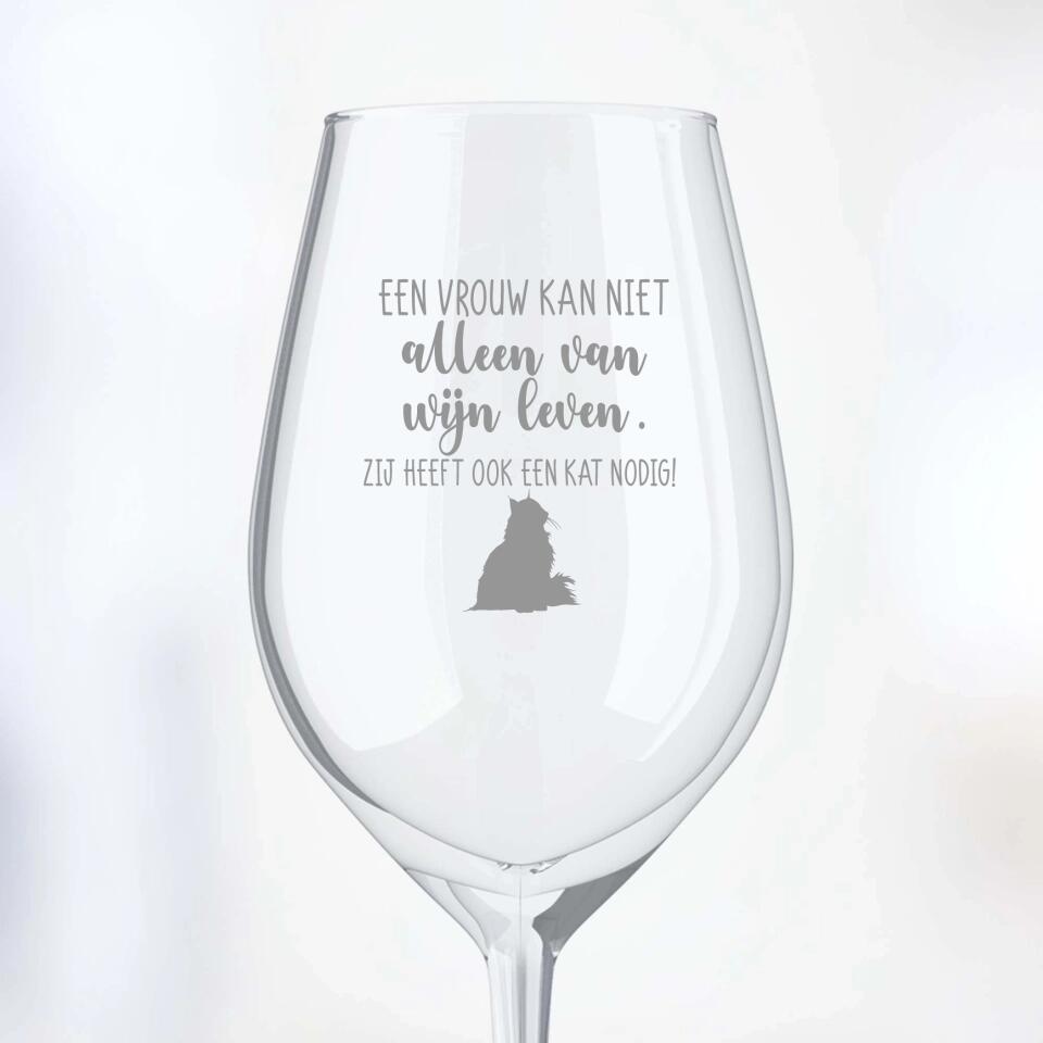 Wijn & Miauw - Gepersonaliseerde wijnglas