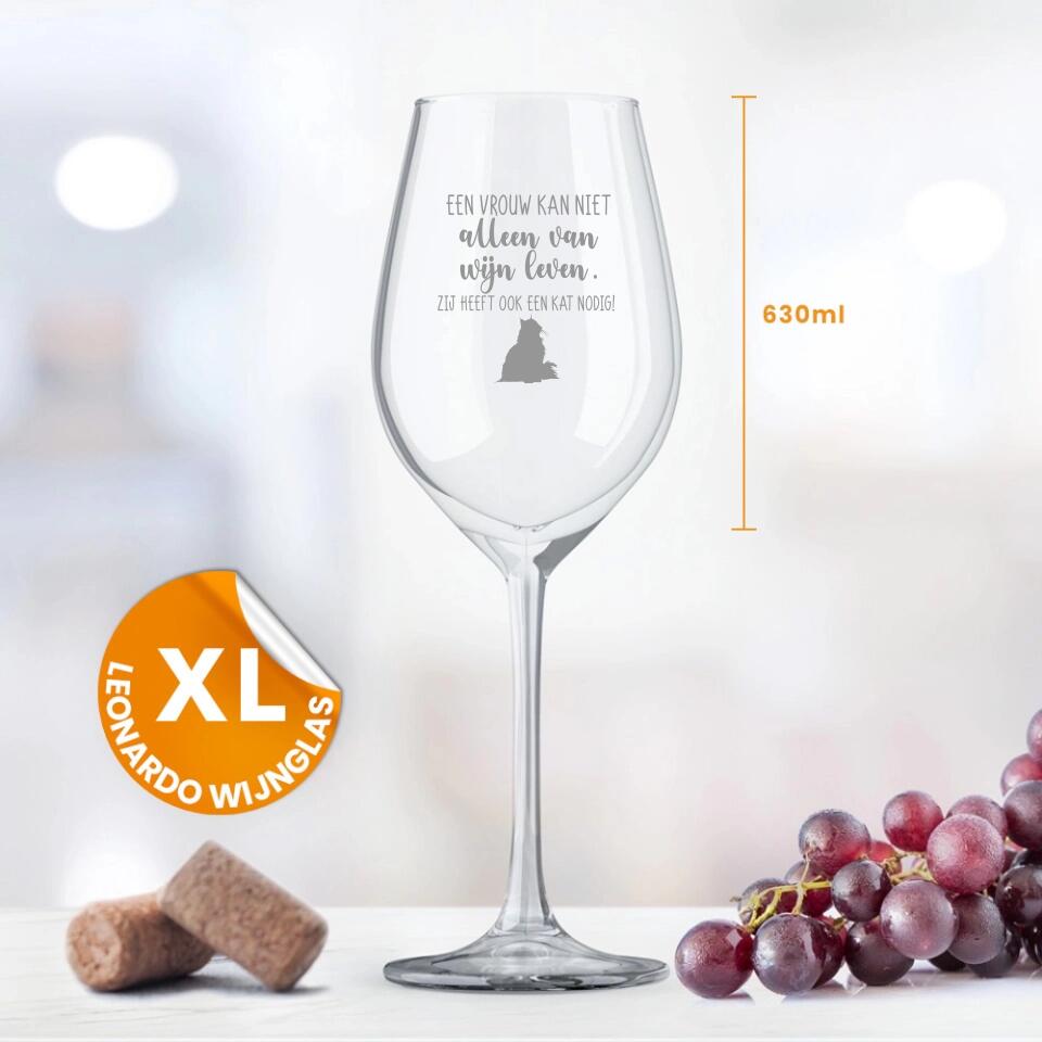 Wijn & Miauw - Gepersonaliseerde wijnglas