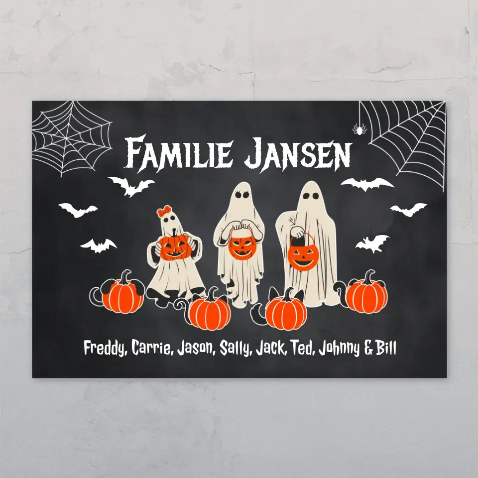 Halloween Family - Gepersonaliseerd deurbordje