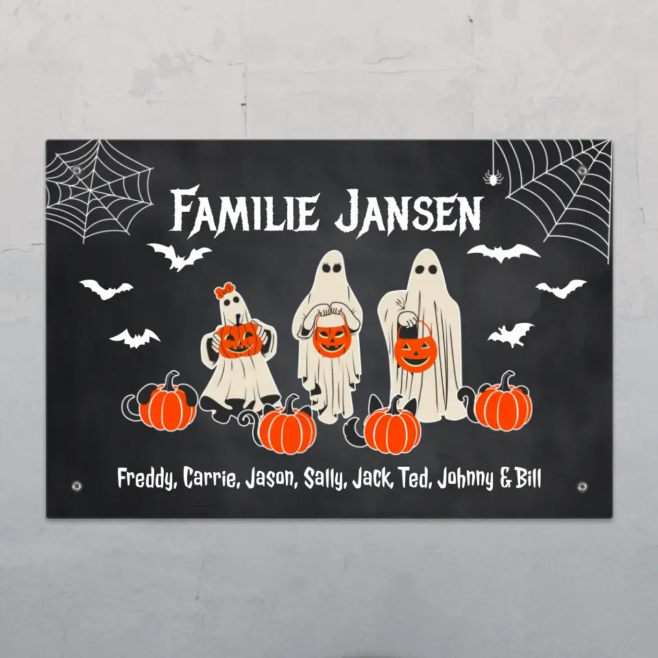 Halloween Family - Gepersonaliseerd deurbordje
