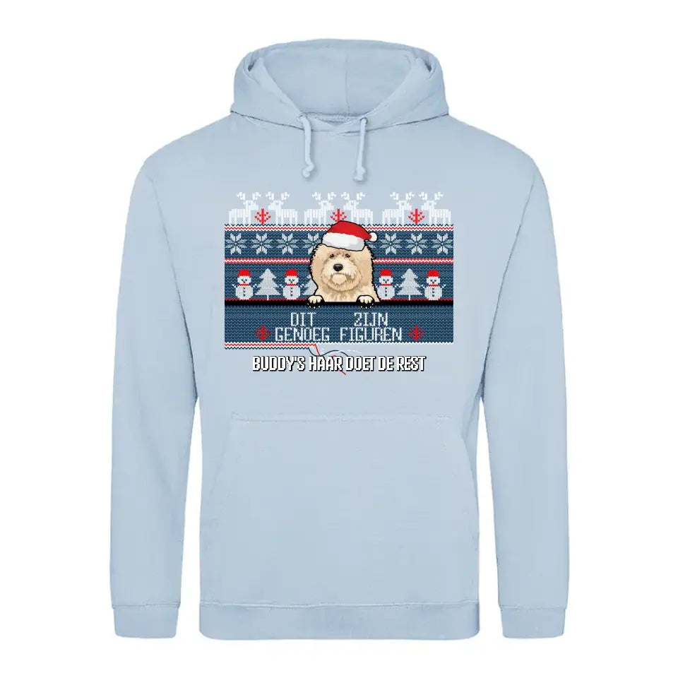 Harige kersttrui - Gepersonaliseerde hoodie
