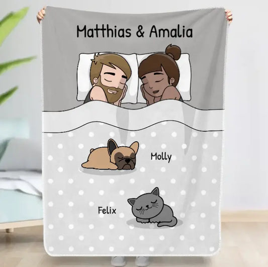 Gepersonaliseerde deken - Knuffeltijd met pluisneuzen