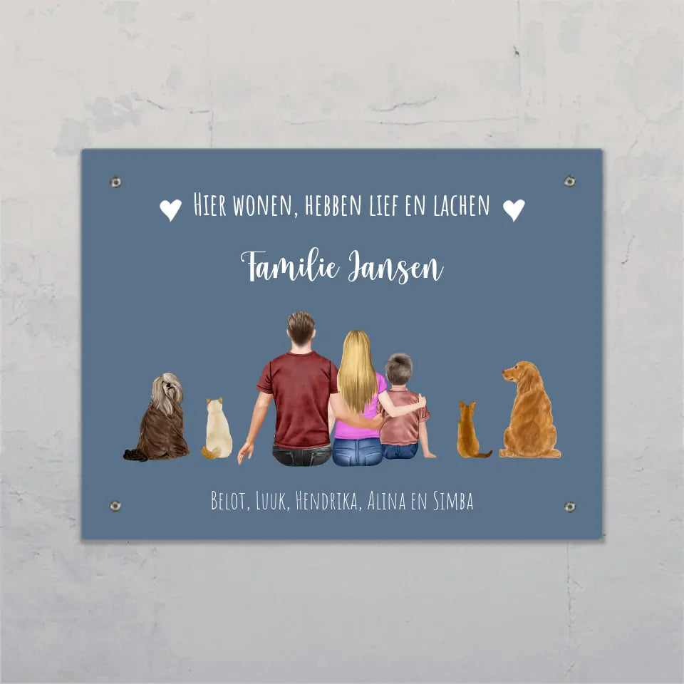 Familiebordje - Gepersonaliseerde deurbord