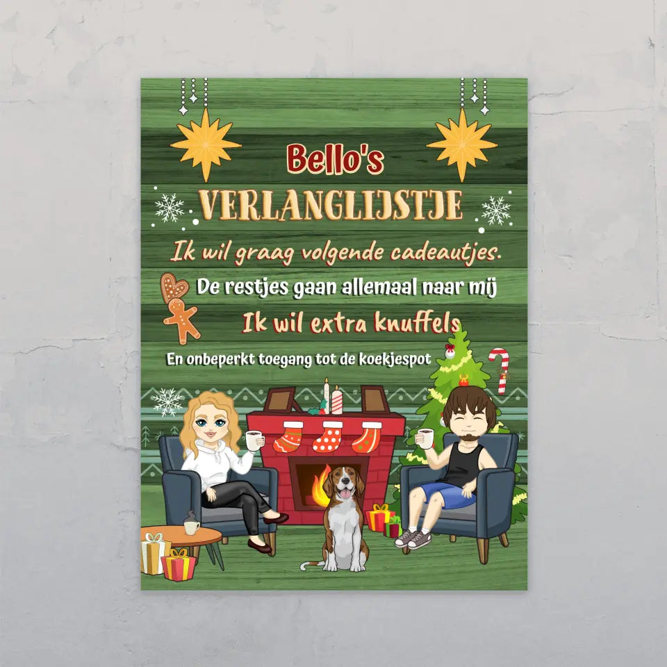 Dierenverlanglijstje Paar - Gepersonaliseerde Deurbord