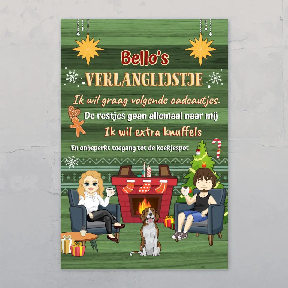 Dierenverlanglijstje Paar - Gepersonaliseerde Deurbord