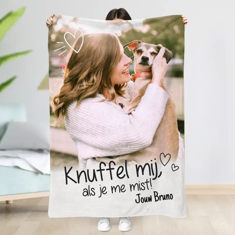 Gepersonaliseerde deken - Knuffel mij, als je me mist!