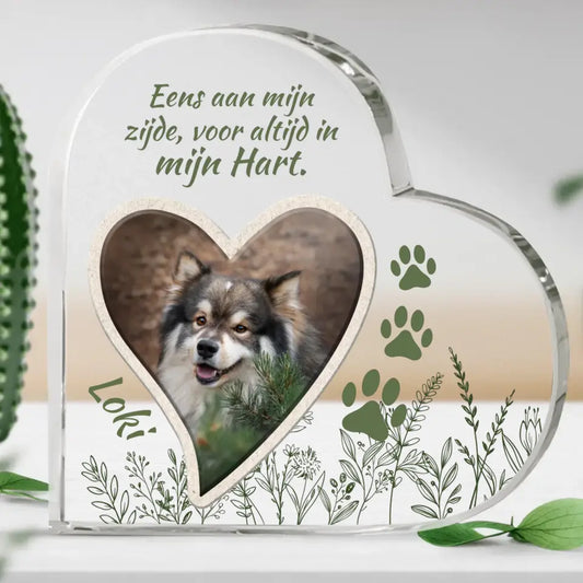 Gepersonaliseerd glazen hart - Eens aan mijn zijde