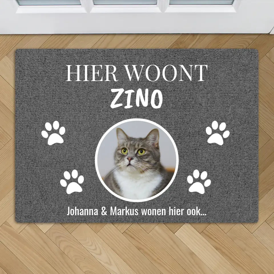 Hier woont - Gepersonaliseerde huisdier deurmat