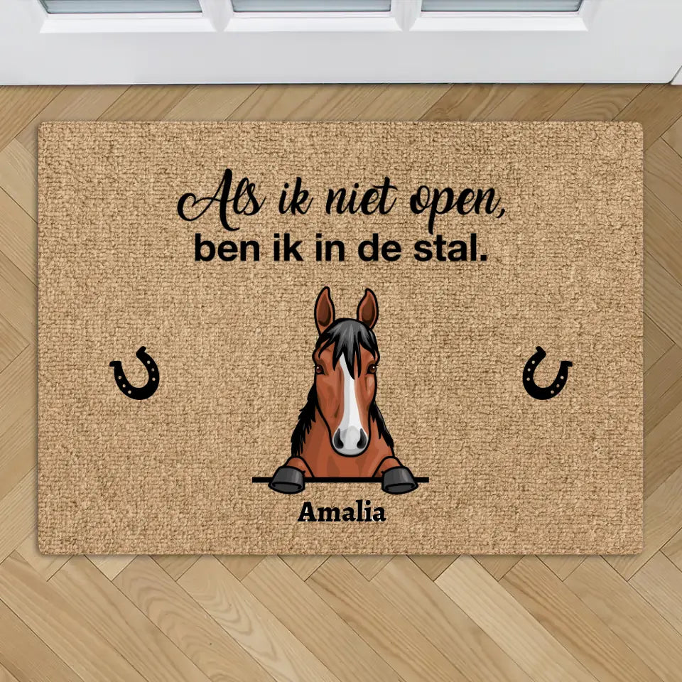 Spionerende paarden - Gepersonaliseerde deurmat