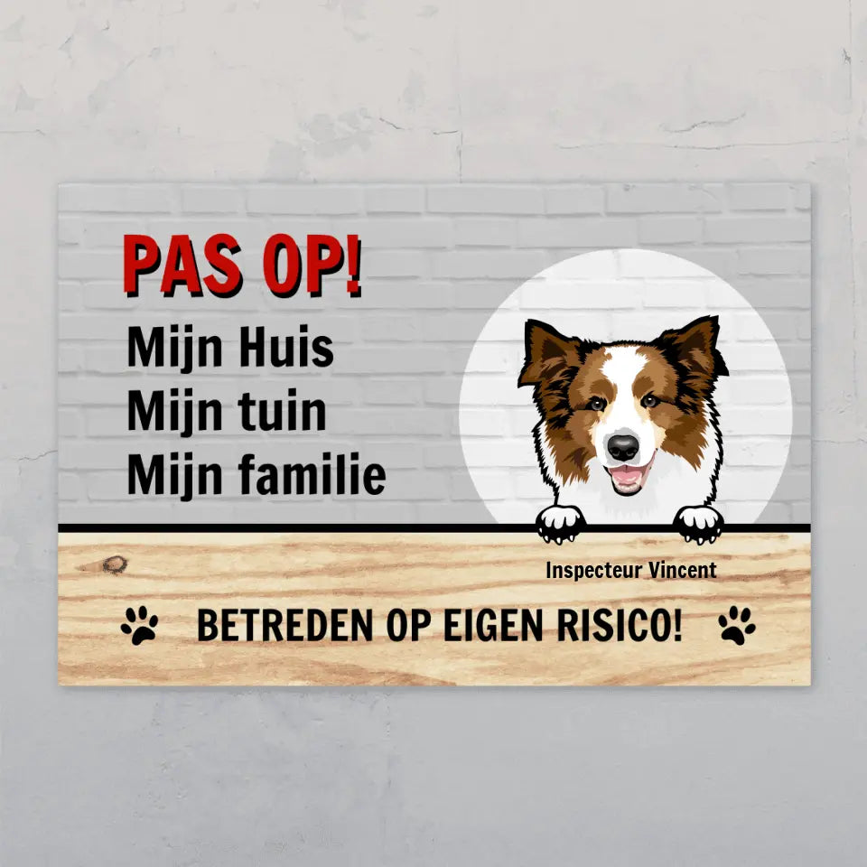 Pas op - Gepersonaliseerd tuinbordje