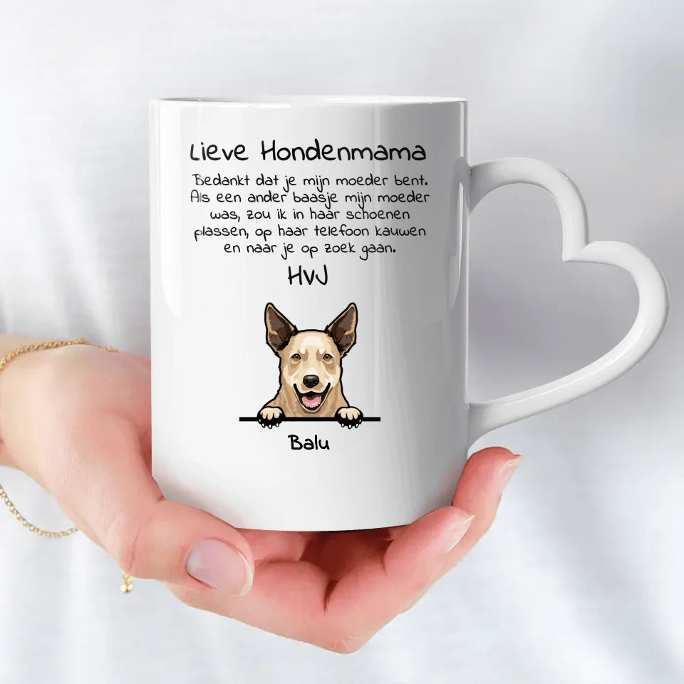 Lieve Hondemama - Gepersonaliseerde mok