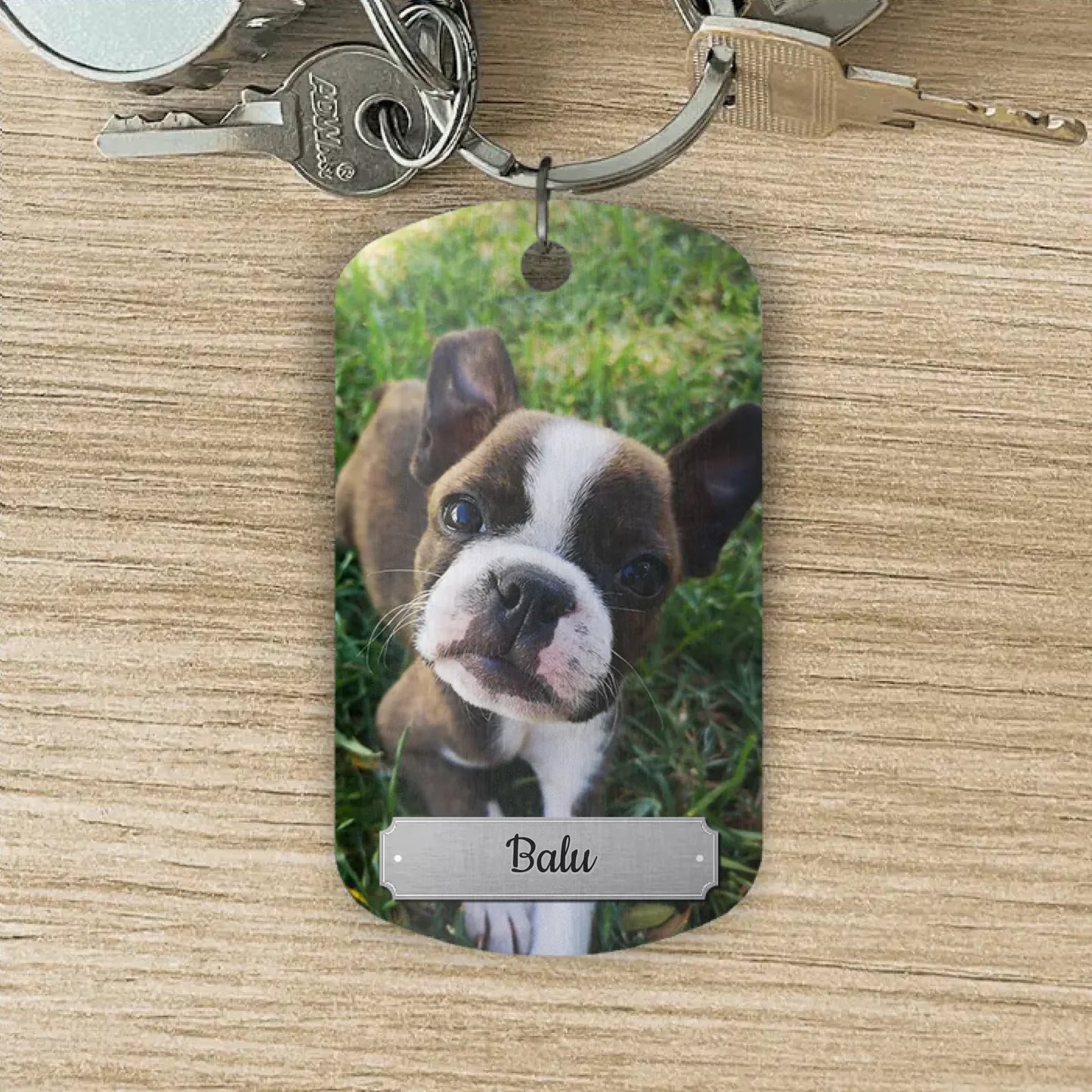Dubbele foto - Gepersonaliseerde Dog Tag sleutelhanger