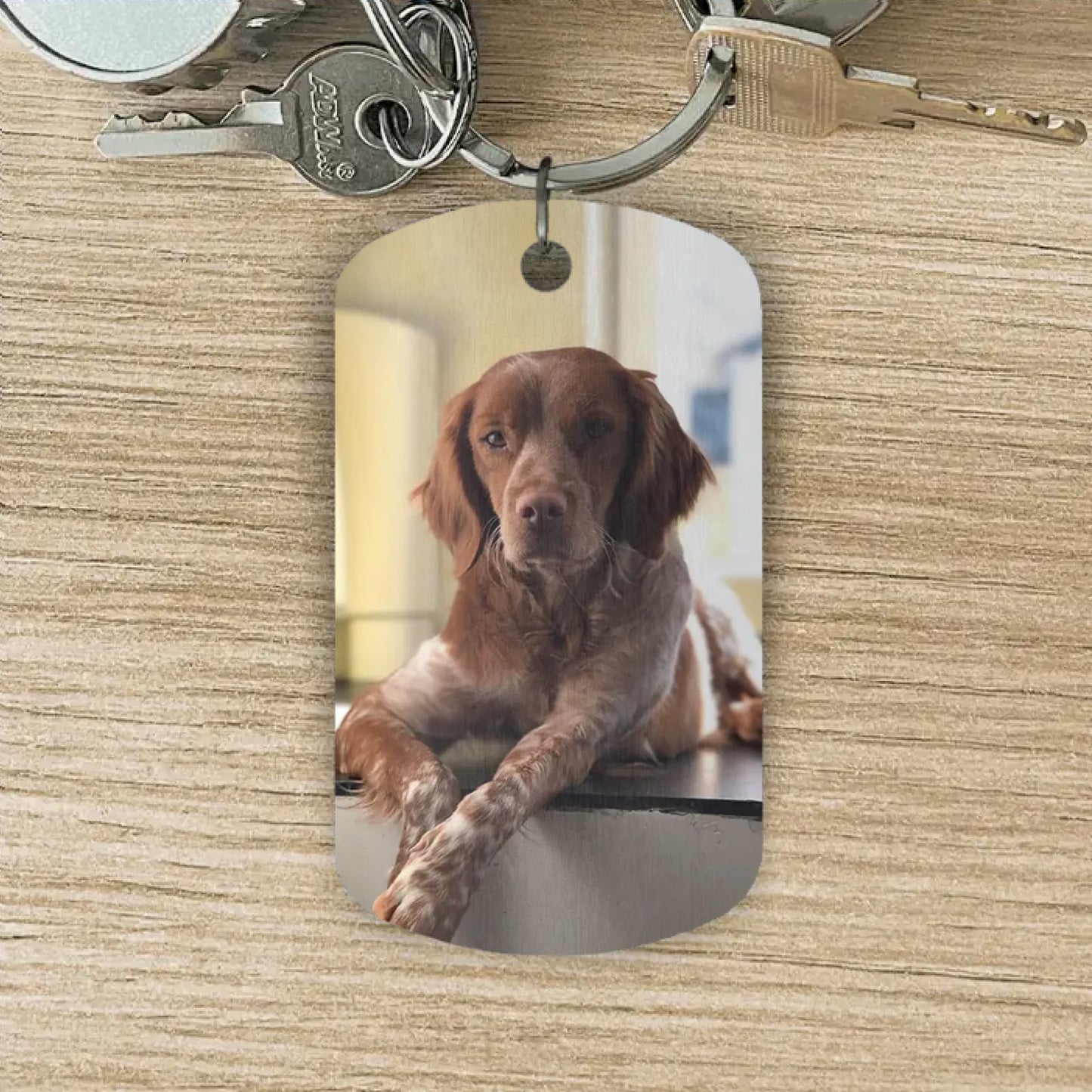 Mijn thuis - Gepersonaliseerde Dog Tag Sleutelhanger