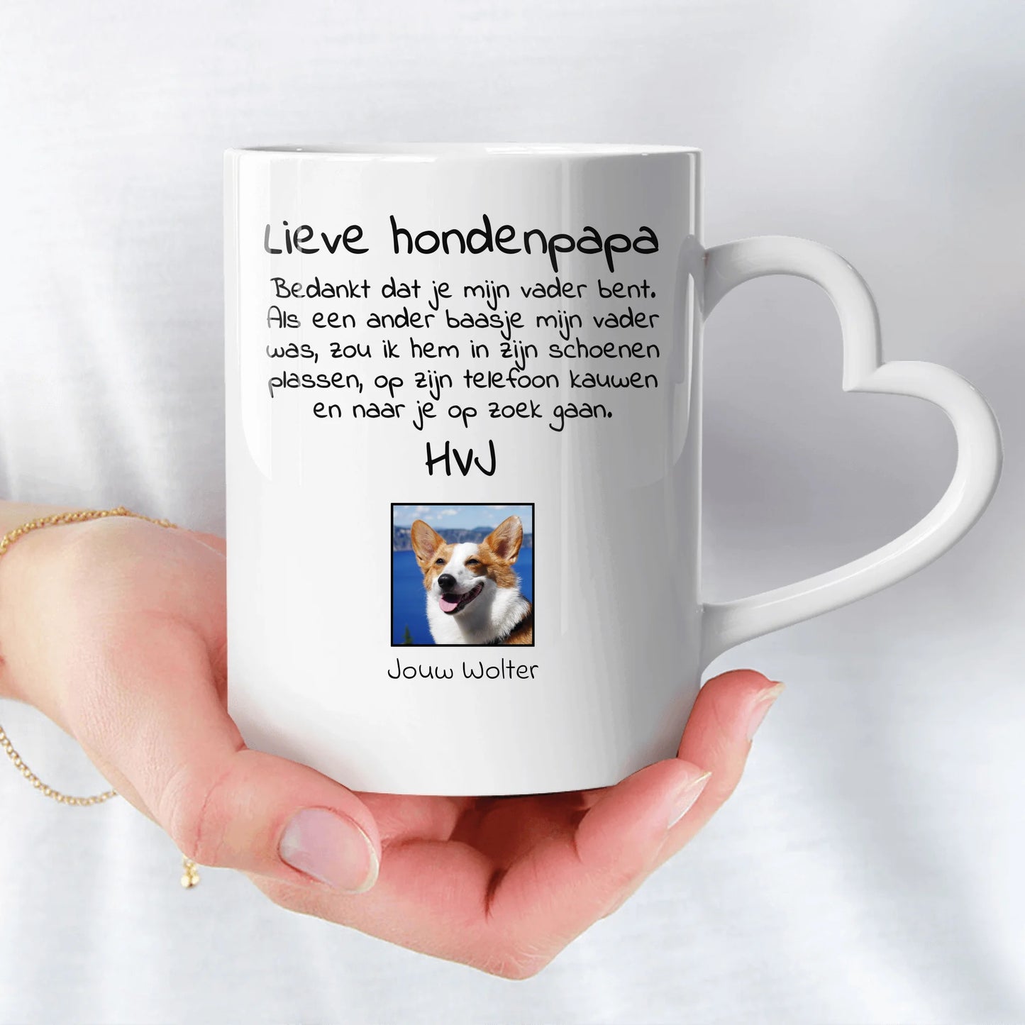 Lieve honden papa met foto - Gepersonaliseerde mok