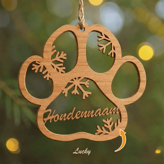 Paw - Gepersonaliseerde houten ornament