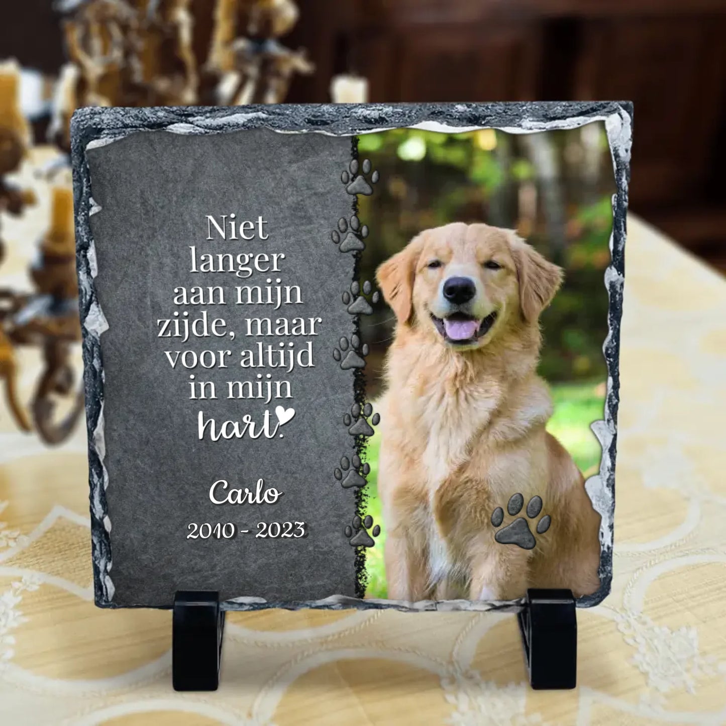 Voor altijd in het hart - Gepersonaliseerde leisteen