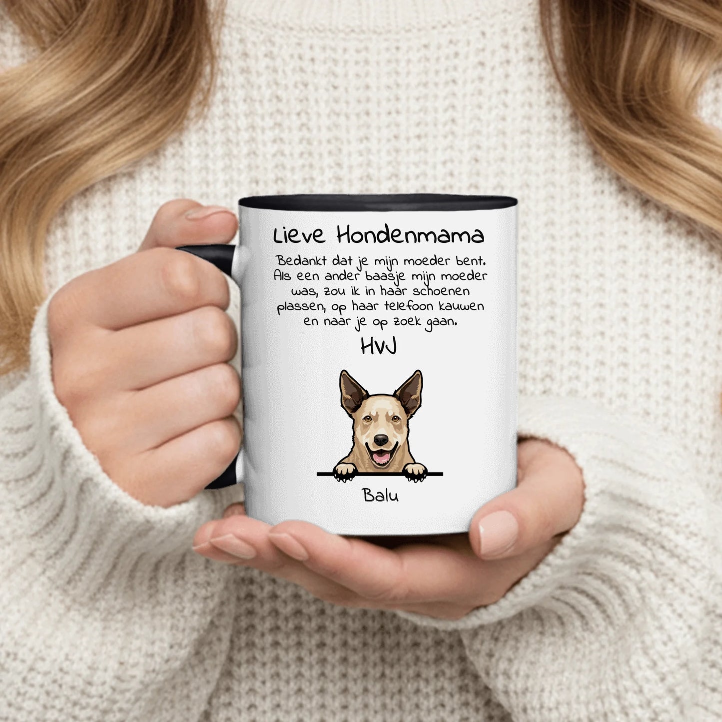 Lieve Hondemama - Gepersonaliseerde mok