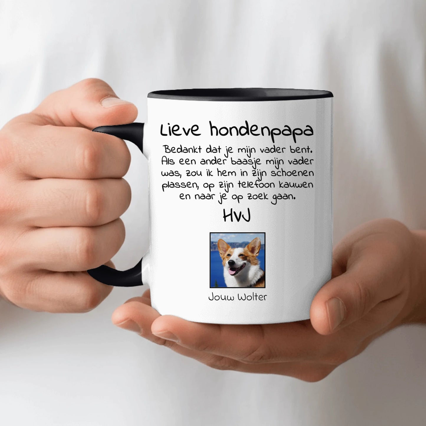 Lieve honden papa met foto - Gepersonaliseerde mok