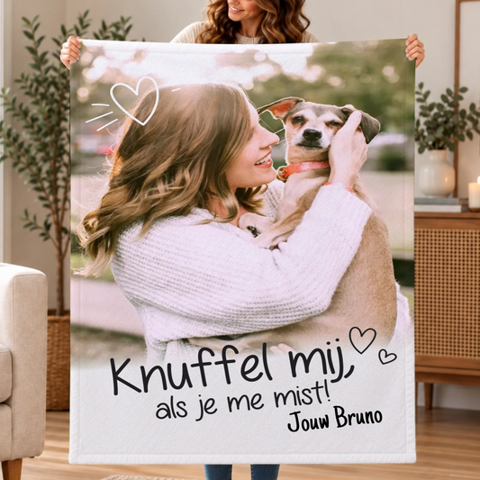 Gepersonaliseerde deken - Knuffel mij, als je me mist!