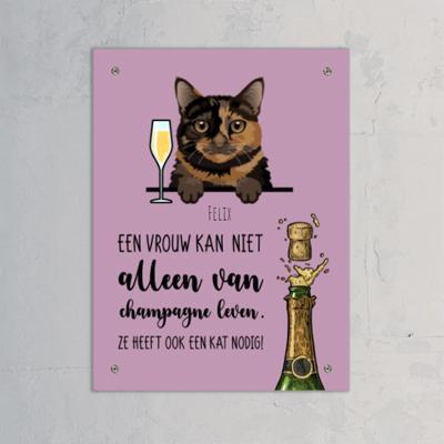 Champagne & Miau - Gepersonaliseerde deurbord - Featured Image