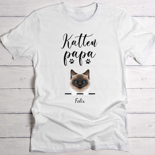 Kattenpapa - Gepersonaliseerde T-Shirt
