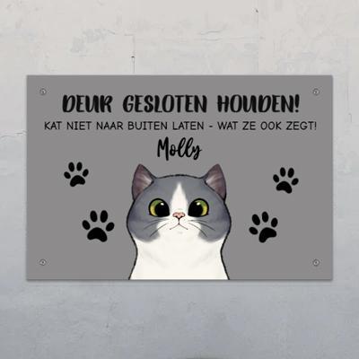 Nieuwsgierige katten - Gepersonaliseerde deurbord