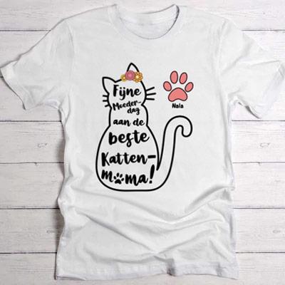 Beste kattenmama  - Gepersonaliseerde T-Shirt