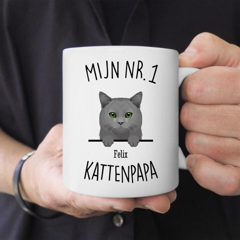 No. 1 Cat Dad - Gepersonaliseerde mok - Featured Image